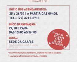 H1N1: Vacinação tetravalente ocorrerá somente na sede da CAASE