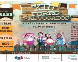 Confira os pontos de venda e garanta seu ingresso para o XIII Forró dos Advogados