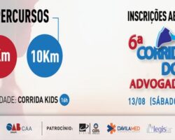 Inscrições abertas para a 6ª Corrida dos Advogados