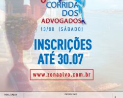 6ª Corrida dos Advogados: Inscrições abertas até o dia 30/07. Participe!