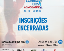 Inscrições encerradas para a categoria adulto da 6ª Corrida dos Advogados