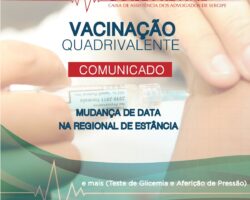 CAASE Previne: Vacinação contra a gripe influenza em Estância é adiada