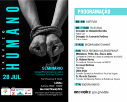 Inscrições abertas para seminário multidisciplinar sobre tráfico humano