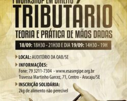 I Workshop em Direito Tributário inicia nesta segunda, 18