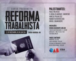 ESA promove curso sobre Reforma Trabalhista neste sábado, 11
