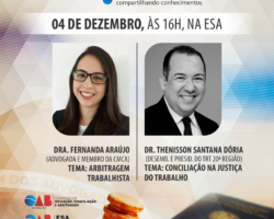 Oficina Jurídica debate arbitragem e conciliação na Justiça do Trabalho