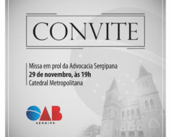 Arquidiocese de Aracaju convida advogados para missa em homenagem à classe
