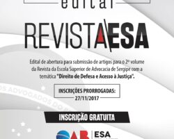 ESA prorroga inscrições para submissão de artigos em Revista Eletrônica