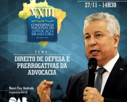 Presidente da OAB/SE palestrará na Conferência Nacional da Advocacia