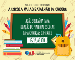 Ação solidária: OAB/SE inicia campanha de arrecadação de material escolar para crianças carentes