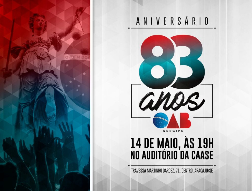 OAB/SE Realizará Sessão Especial Para Celebrar 83 Anos Da Seccional ...