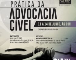 Curso telepresencial sobre prática da advocacia cível inicia hoje