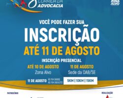 8ª edição da tradicional Corrida da Advocacia acontece neste sábado, 11, em Aracaju