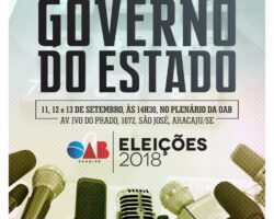 Eleições 2018: OAB/SE realizará sabatina com candidatos ao governo do Estado