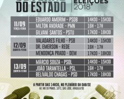 Eleições 2018: sabatina com candidatos ao governo do Estado tem início amanhã, 11, na OAB/SE