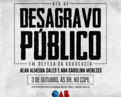 Desagravo público em defesa da advocacia será realizado nesta quarta-feira, 03, em Aracaju