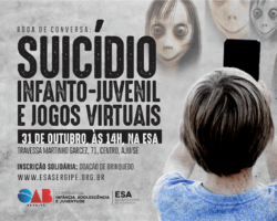 Roda de conversa sobre suicídio infanto-juvenil e jogos virtuais acontece nesta quarta-feira, 31