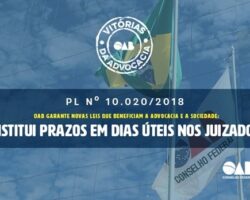 Mais uma vitória da OAB: Sancionado PL que institui prazos em dias úteis nos juizados
