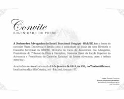 OAB/SE convida advocacia para solenidade de posse