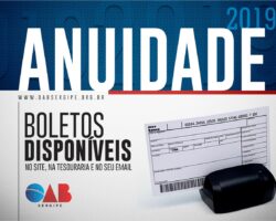 Anuidade: Emissão on-Line de boletos será suspensa no dia 26 de fevereiro