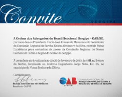 OAB/SE empossa Comissão Regional de Nossa Senhora da Glória no próximo dia 26