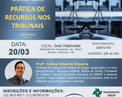 Nos dias 20 e 21 de março, aulas magnas acontecem gratuitamente em Aracaju e Itabaiana