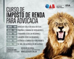 OAB promove curso gratuito sobre Imposto de Renda em seis municípios de Sergipe