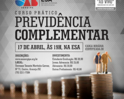Curso Prático sobre Previdência Complementar acontece dia 17