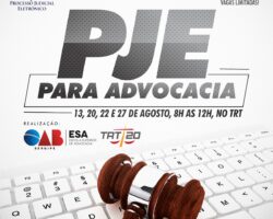 Treinamento PJe para Advocacia inicia em 13 de agosto
