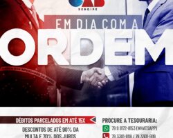 Programa “Em dia com a Ordem”: entidade oferece descontos de até 90% da multa para regularização financeira