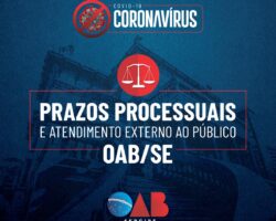 OAB/SE determina suspensão dos prazos processuais na seccional de 23 de março a 2 de abril