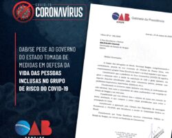 Covid-19: OAB/SE demanda ao Governo do Estado tomada de medidas em defesa da saúde de pessoas idosas