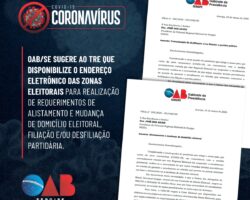 OAB/SE sugere ao TRE que disponibilize o endereço eletrônico das Zonas Eleitorais para realização de requerimentos de alistamento e mudança de domicílio eleitoral, filiação e/ou desfiliação partidária