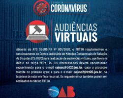 TRT20 regulamenta funcionamento do CEJUSC-JT para realização de audiências virtuais