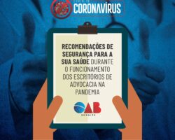 Com retorno dos prazos processuais, OAB/SE edita recomendações à advocacia sergipana