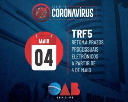 TRF5 retoma prazos processuais eletrônicos a partir de 4 de maio