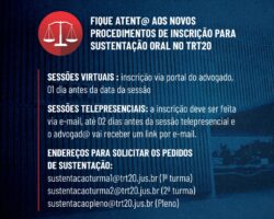 Entenda o funcionamento das sessões virtuais do TRT20 e o procedimento para sustentação oral