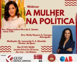 Com apoio da OAB/SE, webinar “A Mulher na Política” acontece nesta sexta-feira, 17