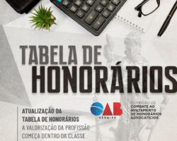 Nova atualização e inclusão de atividades na tabela de honorários