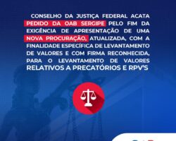 Conselho da Justiça Federal acata pedido da OAB Sergipe