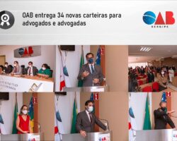 OAB entrega 34 novas carteiras para advogados e advogadas