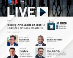 Live reunirá especialistas para discutir evolução, advocacia preventiva e Direito Empresarial