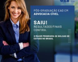 Matrículas abertas até 15 de dezembro para Bolsas Assistenciais da Pós-Graduação em Advocacia Cível