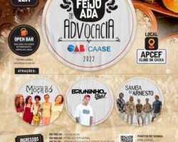 Tradicional Feijoada da Advocacia – edição de 2022 – acontece no dia 19 de novembro, no Clube da Caixa