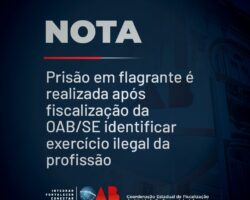 Prisão em flagrante é realizada após fiscalização da OAB/SE identificar exercício ilegal da profissão