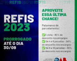 OAB/SE prorroga prazo para adesão ao REFIS 2023
