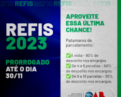 Prazo para adesão ao Refis 2023 é prorrogado até o final do mês de novembro