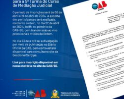 Curso de Mediação Judicial: inscrições podem ser feitas a partir desta segunda-feira, dia 8