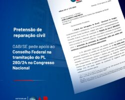 OAB/SE pede apoio ao Conselho Federal na tramitação do PL 280/24 no Congresso Nacional