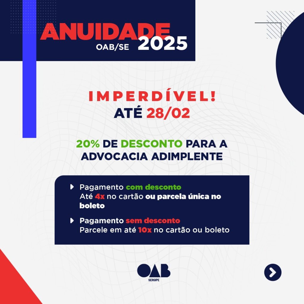 ANUIDADE – OAB/SE
